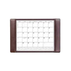 Chocolate Brown Leather Desk Pad w/Calendar, 25.5 x 17.25 Chocolate Brown Leather Desk Pad w/Calendar, 25.5 x 17.25