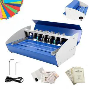 3-in-1 Electric Creasing Machine with Scale Ruler, Business Card Cutter, 18In Wide Paper Folding Machine, 35r/min Paper Creaser Perforator Cutter Folder (Blue) 3-in-1 Electric Creasing Machine with Scale Ruler, Business Card Cutter, 18In Wide Paper Folding Machine, 35r/min Paper Creaser Perforator Cutter Folder (Blue)