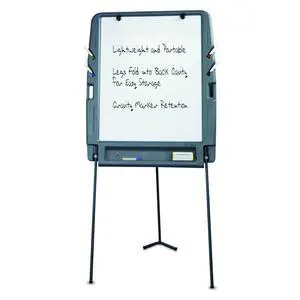 Ingenuity Portable Flipchart Easel with Dry Erase Surface, Charcoal, Folding Steel Legs, 30 W x 35 L x 73 H Ingenuity Portable Flipchart Easel with Dry Erase Surface, Charcoal, Folding Steel Legs, 30 W x 35 L x 73 H