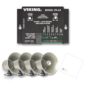 TWA Viking Intercom Paging and Multiple Line System with Amplifier and 4 Powered Speaker Bundle with TWA Microfiber Cloth TWA Viking Intercom Paging and Multiple Line System with Amplifier and 4 Powered Speaker Bundle with TWA Microfiber Cloth