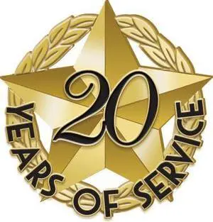 1" x1" 20 of Service Recognition Lapel Pins, Star-Shaped 20 Year of Service Gold Lapel Pins 1" x1" 20 of Service Recognition Lapel Pins, Star-Shaped 20 Year of Service Gold Lapel Pins