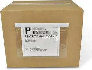 7.5" x 5.5" Shipping Label Sleeves, Self-Adhesive Top Loading Packing List Pouches, Clear Envelopes (2000 Packs) 7.5" x 5.5" Shipping Label Sleeves, Self-Adhesive Top Loading Packing List Pouches, Clear Envelopes (2000 Packs)