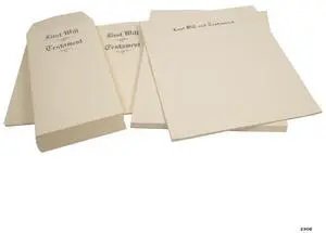 Last Will and Testament Stationery Kit (Off-White Testament Ledger Stock Black Ink, 8-1/2" x 11" Letter) Last Will and Testament Stationery Kit (Off-White Testament Ledger Stock Black Ink, 8-1/2" x 11" Letter)