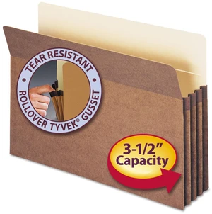 File Pocket, Straight-Cut Tab, 3-1/2" Expansion, Legal Size, Redrope, 50 Per Carton (74805) File Pocket, Straight-Cut Tab, 3-1/2" Expansion, Legal Size, Redrope, 50 Per Carton (74805)
