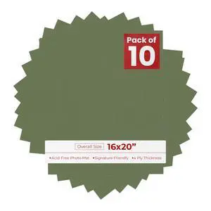 Dill Green 16x20 Backing Board - Uncut Photo Mat Board (10-Sheets) Dill Green 16x20 Backing Board - Uncut Photo Mat Board (10-Sheets)