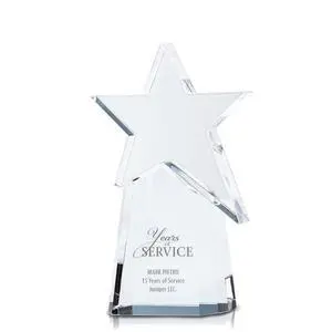 Engraved Pillar of Success Crystal Trophy Engraved Pillar of Success Crystal Trophy