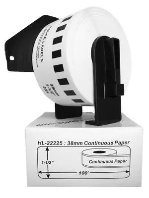 Compatible with Brother DK-2225, 1-1/2" x 100' | Replacement Roll With Cartridge for Brother QL Label Printers; Continuous Length Labels - 18 Rolls Compatible with Brother DK-2225, 1-1/2" x 100' | Replacement Roll With Cartridge for Brother QL Label Printers; Continuous Length Labels - 18 Rolls