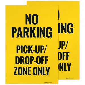 No Parking Pickup And Drop Off Zone Only Sidewalk Sign Kit, 24x36 Inches, Replacement Panels (2 Pack) 160 Mil Thick Corrugated Plastic, Made in USA by No Parking Pickup And Drop Off Zone Only Sidewalk Sign Kit, 24x36 Inches, Replacement Panels (2 Pack) 160 Mil Thick Corrugated Plastic, Made in USA by