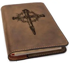 Real Leather KJV Large Print Bible. Option to Laser engrave name, initials, or logo. Personalized Gift for Wedding, Baptism, Graduation, Birthday or whatever occasion. Handmade in the USA Real Leather KJV Large Print Bible. Option to Laser engrave name, initials, or logo. Personalized Gift for Wedding, Baptism, Graduation, Birthday or whatever occasion. Handmade in the USA