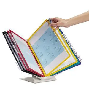 VARIO Display Panel Desk Unit - 10 Panels and Tabs in Assorted Colors - Perfect for Storing and Displaying Letter Size Documents VARIO Display Panel Desk Unit - 10 Panels and Tabs in Assorted Colors - Perfect for Storing and Displaying Letter Size Documents