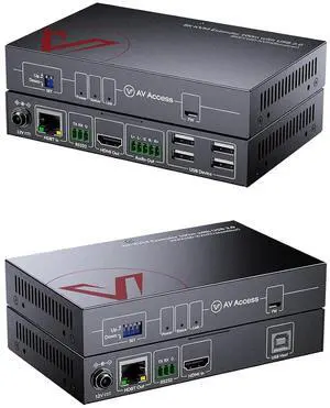 AV Access 8K KVM HDMI Extender Over CAT6/7, 328ft HDBaseT Extender with 4 USB 2.0 Ports, 8K@60Hz 4:2:0, 4K@120Hz, EDID, HDCP 2.3, Audio Extraction, Zero-Latency, RS232, One-Way PoC, Plug & Play AV Access 8K KVM HDMI Extender Over CAT6/7, 328ft HDBaseT Extender with 4 USB 2.0 Ports, 8K@60Hz 4:2:0, 4K@120Hz, EDID, HDCP 2.3, Audio Extraction, Zero-Latency, RS232, One-Way PoC, Plug & Play