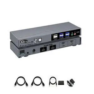 USB-C MST KVM Switch Dual Monitor 2 Laptops 2 Monitors, 1 Cable per PC Connection, Dual 4K@60Hz Type-C KVM Switcher for Windows, Supports Thunderbolt 4/3, USB4, USB 3.0, Wired Remote USB-C MST KVM Switch Dual Monitor 2 Laptops 2 Monitors, 1 Cable per PC Connection, Dual 4K@60Hz Type-C KVM Switcher for Windows, Supports Thunderbolt 4/3, USB4, USB 3.0, Wired Remote