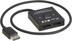Tripp Lite Series 8K DisplayPort Switch, 2x1 Bi-Directional DisplayPort Splitter, 2 in 1 Out, Push Button Switch, No Software Needed, HDR, HDCP Passthrough, 1-Year Warranty (B119-002-BDS-DP) Tripp Lite Series 8K DisplayPort Switch, 2x1 Bi-Directional DisplayPort Splitter, 2 in 1 Out, Push Button Switch, No Software Needed, HDR, HDCP Passthrough, 1-Year Warranty (B119-002-BDS-DP)