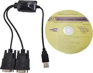 Micro Connectors, Inc. Plug and Play USB to Dual Serial DB9 Adapter Windows 10 / Win 8/ 7/ XP/ Vista / Mac (E07-162) Micro Connectors, Inc. Plug and Play USB to Dual Serial DB9 Adapter Windows 10 / Win 8/ 7/ XP/ Vista / Mac (E07-162)