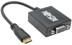 Tripp Lite P131-06N-MINI Mini HDMI to VGA Adapter Converter 1080p, 6 in, Smartphone Tablet Ultrabook to Monitor/Projector, Plug & Play, Black (1 Pack) Tripp Lite P131-06N-MINI Mini HDMI to VGA Adapter Converter 1080p, 6 in, Smartphone Tablet Ultrabook to Monitor/Projector, Plug & Play, Black (1 Pack)