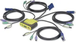 IOGEAR 4-Port MiniView Micro PS/2 Audio KVM Switch with 4 Cables GCS614A IOGEAR 4-Port MiniView Micro PS/2 Audio KVM Switch with 4 Cables GCS614A