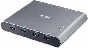 ATEN - US3311 2-Port 4K DisplayPort USB-C KVM Dock Switch with Power Pass-Through - 2 Computer(s) - 1 Local ATEN - US3311 2-Port 4K DisplayPort USB-C KVM Dock Switch with Power Pass-Through - 2 Computer(s) - 1 Local