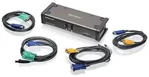 DualView 2-Port USB VGA KVMP Switch with Cables (TAA Compliant) by IOGEAR DualView 2-Port USB VGA KVMP Switch with Cables (TAA Compliant) by IOGEAR