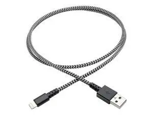 Tripp Lite Eaton M100-003-HD Heavy-Duty USB-A to Lightning Cable 3 ft, MFi Certified Charge & Sync, USB 2.0 iPhone/iPad Cord, Black/White, Cloud Care Pre-Configured Bundle Eligible (50 Pack) Tripp Lite Eaton M100-003-HD Heavy-Duty USB-A to Lightning Cable 3 ft, MFi Certified Charge & Sync, USB 2.0 iPhone/iPad Cord, Black/White, Cloud Care Pre-Configured Bundle Eligible (50 Pack)