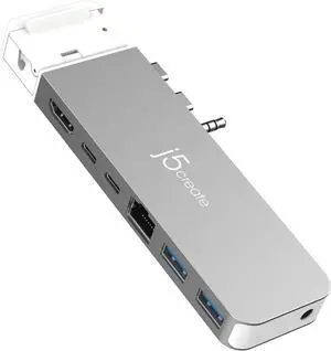 j5create USB-C 3.2 10Gbps 7in1 Multi-Hub Dual Display for MacBook Air/MacBook Pro USB4 Pass-Through PD100W/6K60/40Gbps USB-A3.2 10Gbps 4K HDMI Wired LAN 3.5mm Jack M1/M2/M1 Pro/M1 Max Compatible j5create USB-C 3.2 10Gbps 7in1 Multi-Hub Dual Display for MacBook Air/MacBook Pro USB4 Pass-Through PD100W/6K60/40Gbps USB-A3.2 10Gbps 4K HDMI Wired LAN 3.5mm Jack M1/M2/M1 Pro/M1 Max Compatible
