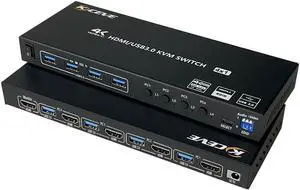 4K KVM HDMI Switch 4 Ports USB 3.0 KVM Selector Box with EDID Emulator Support 4K@60Hz Resolution for 4 Computers 4K KVM HDMI Switch 4 Ports USB 3.0 KVM Selector Box with EDID Emulator Support 4K@60Hz Resolution for 4 Computers