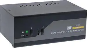 InLine KVM Desktop Switch, 2-Gang Dual Monitor, HDMI, 4K, USB 3.0, Audio InLine KVM Desktop Switch, 2-Gang Dual Monitor, HDMI, 4K, USB 3.0, Audio