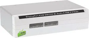 InLine 63632I KVM Desktop Switch, 2 Way, DisplayPort 1.2, 4 K, USB 2.0, Audio Silver InLine 63632I KVM Desktop Switch, 2 Way, DisplayPort 1.2, 4 K, USB 2.0, Audio Silver