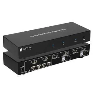 TECHly IDATA DP-KVM2 Black KVM Switch - KVM Switches (4K Ultra HD, 3840 x 2160 Pixels, USB, USB, DisplayPort, USB Type-A) Keyboard Video Mouse (KVM) Switch Box TECHly IDATA DP-KVM2 Black KVM Switch - KVM Switches (4K Ultra HD, 3840 x 2160 Pixels, USB, USB, DisplayPort, USB Type-A) Keyboard Video Mouse (KVM) Switch Box