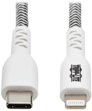 TRIPP LITE Apple MFI Certified Cable, Lightning to USB-C Sync Charge Cord, Heavy-Duty Aramid Fiber, 6 ft. (M102-006-HD) TRIPP LITE Apple MFI Certified Cable, Lightning to USB-C Sync Charge Cord, Heavy-Duty Aramid Fiber, 6 ft. (M102-006-HD)