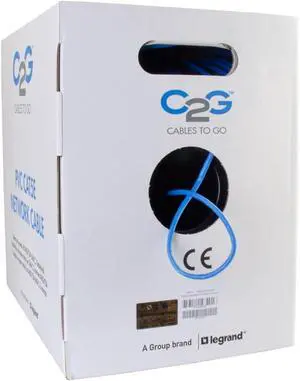 C2G 43401 Cat5e Bulk Cable - Unshielded Ethernet Network Cable with Stranded Conductors, In-Wall CMR-Rated, TAA Compliant, Blue (1000 Feet, 304.8 Meters) C2G 43401 Cat5e Bulk Cable - Unshielded Ethernet Network Cable with Stranded Conductors, In-Wall CMR-Rated, TAA Compliant, Blue (1000 Feet, 304.8 Meters)