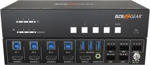 BZBGEAR 4-Port 4K UHD KVM and Conference Room Switcher with HDMI and USB 3.0 - BG-UHD-KVM41 BZBGEAR 4-Port 4K UHD KVM and Conference Room Switcher with HDMI and USB 3.0 - BG-UHD-KVM41