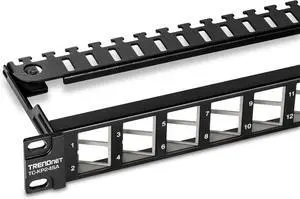 TRENDnet 24-Port Blank Angled Keystone Shielded 1U Patch Panel, TC-KP24SA, STP, Cat6A, Cat5, Cat5e, Cat6, 19 Rackmount Design, Black TRENDnet 24-Port Blank Angled Keystone Shielded 1U Patch Panel, TC-KP24SA, STP, Cat6A, Cat5, Cat5e, Cat6, 19 Rackmount Design, Black