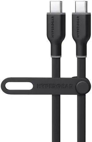 HyperGear USB-C to USB-C Charging Cable, Super-Soft & Bendy, 10X Stronger, Tear-Resistant, Silicone Cable Strap, Power Delivery for Fast Charging, Universal Compatibility Durable Type-C Cable, Black HyperGear USB-C to USB-C Charging Cable, Super-Soft & Bendy, 10X Stronger, Tear-Resistant, Silicone Cable Strap, Power Delivery for Fast Charging, Universal Compatibility Durable Type-C Cable, Black