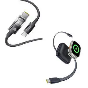 Baseus Retractable USB C Cable for Apple Watch, 100W 5A Fast Charging Cable USB C Cable, 100W 5A Fast Charging USB C Charger Cable with LED Display Baseus Retractable USB C Cable for Apple Watch, 100W 5A Fast Charging Cable USB C Cable, 100W 5A Fast Charging USB C Charger Cable with LED Display