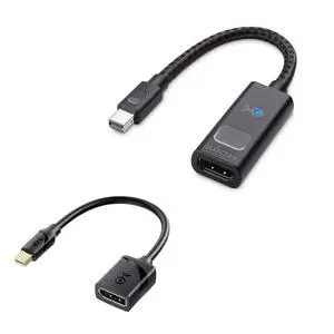 Cable Matters 8K Mini DisplayPort to DisplayPort 1.4 Adapter in Black - 8K@60Hz, 4K@120Hz Resolution Ready & Active 8K Mini DisplayPort 1.4 to HDMI 2.1 Adapter with 4K 120Hz or 8K 60Hzin Black Cable Matters 8K Mini DisplayPort to DisplayPort 1.4 Adapter in Black - 8K@60Hz, 4K@120Hz Resolution Ready & Active 8K Mini DisplayPort 1.4 to HDMI 2.1 Adapter with 4K 120Hz or 8K 60Hzin Black