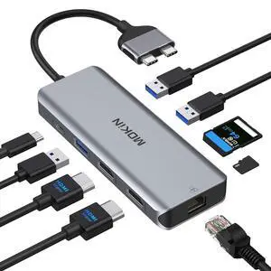MacBook Pro Docking Station Dual Monitor MacBook Pro HDMI Adapter,9 in 1 USB C Adapters for MacBook Pro Air Mac HDMI Dock Dongle Dual USB C to Dual HDMI Ethernet 3USB SD/TF100W PD MacBook Pro Docking Station Dual Monitor MacBook Pro HDMI Adapter,9 in 1 USB C Adapters for MacBook Pro Air Mac HDMI Dock Dongle Dual USB C to Dual HDMI Ethernet 3USB SD/TF100W PD
