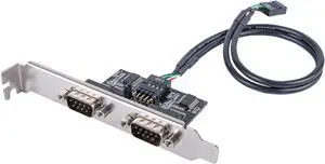 SilverStone Technology ECD01 Internal USB 2.0 to Dual RS232 Serial Port Adapter, SST-ECD01 SilverStone Technology ECD01 Internal USB 2.0 to Dual RS232 Serial Port Adapter, SST-ECD01