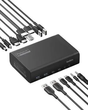 Belkin Connect 14-in-1 Docking Station 100W, Dual Display USB C Dock w/ 4K@60Hz Support, DisplayLink Technology - USB C Dock w/ 10Gbps Data Transfer, 1Gb Ethernet Port - Laptop Expansion Hub Belkin Connect 14-in-1 Docking Station 100W, Dual Display USB C Dock w/ 4K@60Hz Support, DisplayLink Technology - USB C Dock w/ 10Gbps Data Transfer, 1Gb Ethernet Port - Laptop Expansion Hub