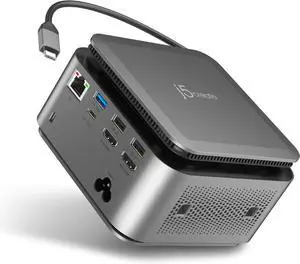 j5create Dual 4K Display Powerbase Docking Station, 14 Functions with 145W Max Charging Power, 10Gbps Data Transfer, Card Slots, Ethernet, and Audio Port for Windows Laptop and MacBook (JCDP4140) j5create Dual 4K Display Powerbase Docking Station, 14 Functions with 145W Max Charging Power, 10Gbps Data Transfer, Card Slots, Ethernet, and Audio Port for Windows Laptop and MacBook (JCDP4140)
