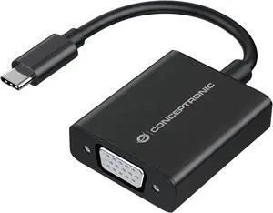Conceptronic ABBY05B USB-C to VGA Adapter 1920x1080/60Hz 0.15m Conceptronic ABBY05B USB-C to VGA Adapter 1920x1080/60Hz 0.15m
