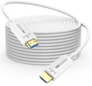 8K White Fiber Optic HDMI Cable 50FT Slim, Optical HDMI 2.1 Cable Long 48Gbps Ultra High Speed Cord 8K@60Hz 4K@120Hz, HDR10+, eARC, HDCP 2.2&2.3, 3D for HDTV/PS5/Monitor/Projector/Streaming 8K White Fiber Optic HDMI Cable 50FT Slim, Optical HDMI 2.1 Cable Long 48Gbps Ultra High Speed Cord 8K@60Hz 4K@120Hz, HDR10+, eARC, HDCP 2.2&2.3, 3D for HDTV/PS5/Monitor/Projector/Streaming