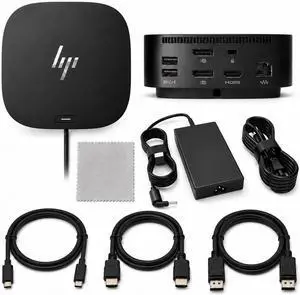 HP Docking Station for Laptop Dual Monitor and Charging Bundle - HP USB-C G5 Essential Dock 72C71AA#ABA with 120W Adapter, HDMI, DisplayPort, USB-C Cables & Microfiber Cleaning Cloth HP Docking Station for Laptop Dual Monitor and Charging Bundle - HP USB-C G5 Essential Dock 72C71AA#ABA with 120W Adapter, HDMI, DisplayPort, USB-C Cables & Microfiber Cleaning Cloth