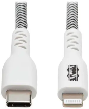 TRIPP LITE Apple MFI Certified Cable, Lightning to USB-C Sync Charge Cord, Heavy-Duty Aramid Fiber, 3 ft. (M102-003-HD) TRIPP LITE Apple MFI Certified Cable, Lightning to USB-C Sync Charge Cord, Heavy-Duty Aramid Fiber, 3 ft. (M102-003-HD)