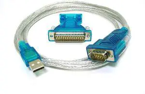 Monoprice USB 2.0 to RS-232 DB-9 Male and DB-25 Male Serial Converter Cable, 1Mbps Data Transfer Rate, 70 Inch Monoprice USB 2.0 to RS-232 DB-9 Male and DB-25 Male Serial Converter Cable, 1Mbps Data Transfer Rate, 70 Inch