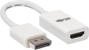 DisplayPort to HDMI Active Adapter 4K M/F White DP to HDMI 6in DisplayPort to HDMI Active Adapter 4K M/F White DP to HDMI 6in