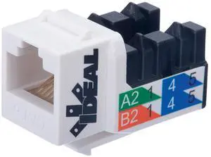 Ideal Electrical 89-761WH CAT6 Keystone Modular Jacks, White, 10 Modular Jack Connectors for CAT6 22-24 AWG Conductors Ideal Electrical 89-761WH CAT6 Keystone Modular Jacks, White, 10 Modular Jack Connectors for CAT6 22-24 AWG Conductors