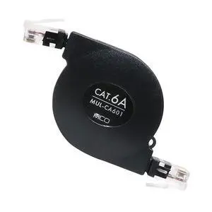 Miyoshi ZMUL-CA601/BK LAN Cable, Retractable Type, 3.2 ft (1.0 m), CAT6A Compliant, 10 Gbps, 10 Giga, Super Fast, Cord Reel, Wired, Stable, Telework, Nomadwork, Easy to Carry, Black Miyoshi ZMUL-CA601/BK LAN Cable, Retractable Type, 3.2 ft (1.0 m), CAT6A Compliant, 10 Gbps, 10 Giga, Super Fast, Cord Reel, Wired, Stable, Telework, Nomadwork, Easy to Carry, Black