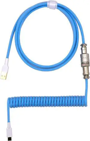 Kraken Light Blue Coiled Keyboard Cable - Artisan Blue Coiled USB C Cable with Aviator Connector for Mechanical Gaming Keyboards (Sky Blue) Kraken Light Blue Coiled Keyboard Cable - Artisan Blue Coiled USB C Cable with Aviator Connector for Mechanical Gaming Keyboards (Sky Blue)