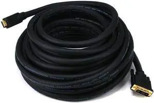 Monoprice Standard HDMI to DVI Adapter Video Cable - Up to 1080i, CL2 in-Wall Rated, 22AWG, 50 Feet, Black Monoprice Standard HDMI to DVI Adapter Video Cable - Up to 1080i, CL2 in-Wall Rated, 22AWG, 50 Feet, Black
