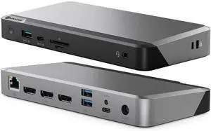 ALOGIC MX3 4K Triple Display Docking Station, 11-in-1 USB-C Dock with 3X DisplayPort, 100W Laptop Charging, USB Hub, Ethernet, SD & microSD Card Reader, Audio Jack for Windows Laptops ALOGIC MX3 4K Triple Display Docking Station, 11-in-1 USB-C Dock with 3X DisplayPort, 100W Laptop Charging, USB Hub, Ethernet, SD & microSD Card Reader, Audio Jack for Windows Laptops
